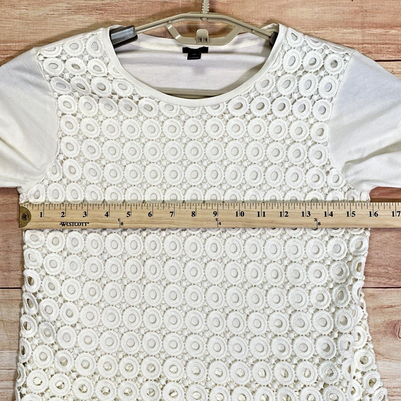 J Crew Blouse Womens Extra Small Cream Ivory 3/4 Sleeve Top - Picture 6 of 10